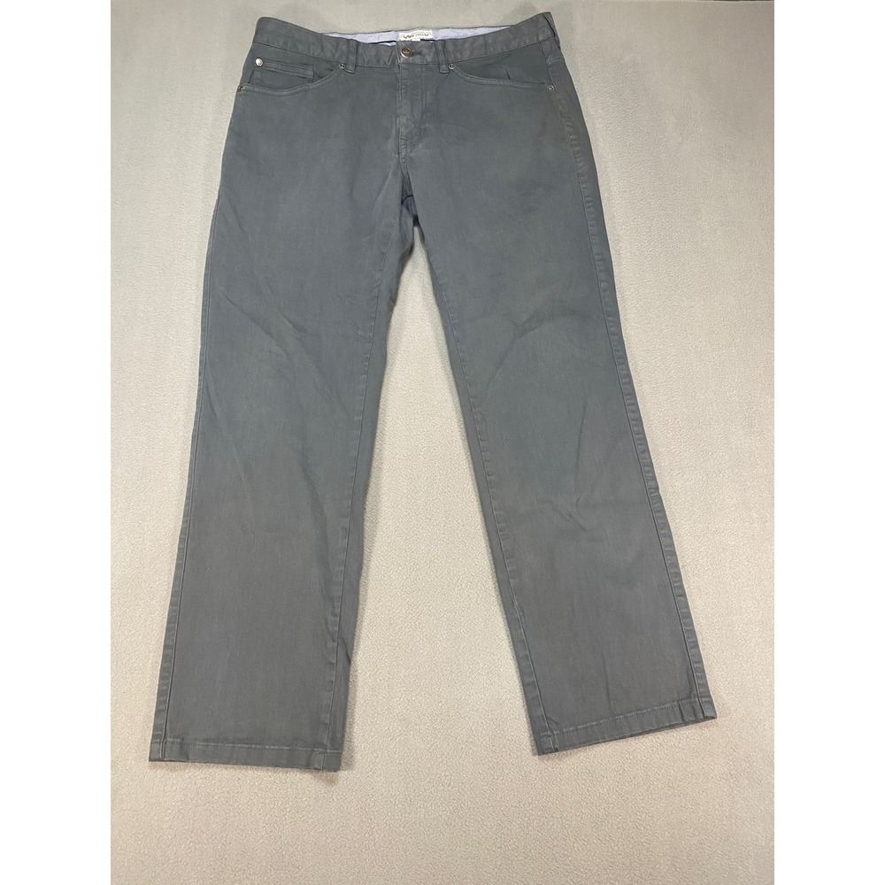 Peter Millar Pants Mens 33 Gray 5-Pocket Cotton Modal Stretch Straight Leg
